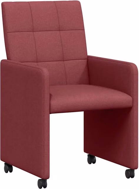 Sedie da Pranzo con Ruote 2 pz | Sedie da cucina Rosso vino 58 x 65 x 94 cm