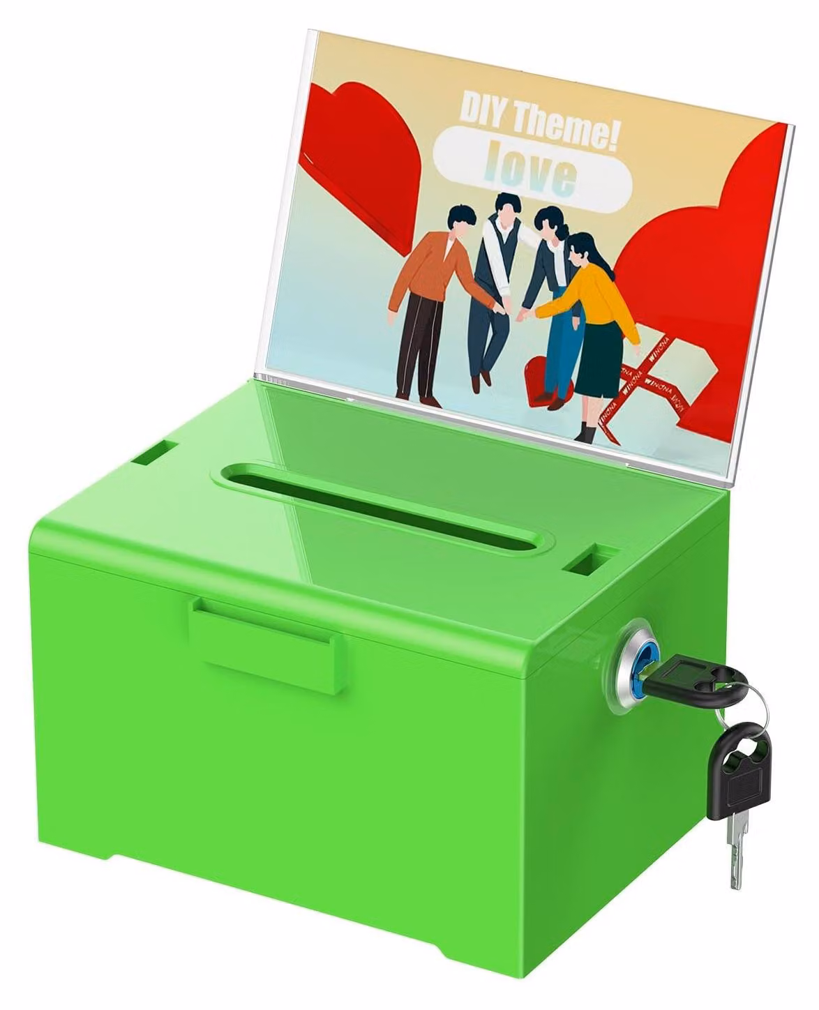 Contenitore per donazioni con serratura - Urna elettorale in acrilico - Cassetta per suggerimenti - Contenitore per mance - Contenitore per contanti - Dimensioni: 15,7 cm x 12,7 cm x 10,2 cm - Cassetta per suggerimenti
