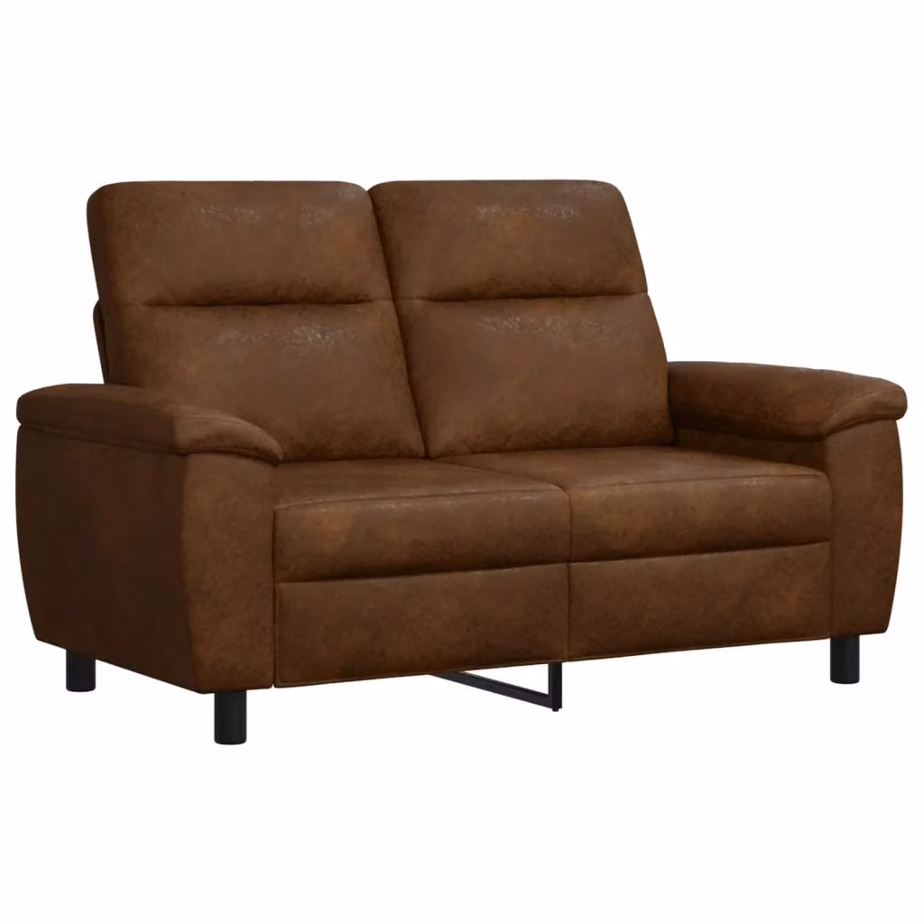 Divano moderno vidaXL in ecopelle marrone con struttura in metallo e coperture rimovibili L: 158 cm, P: 90 cm, H: 95 cm – 2