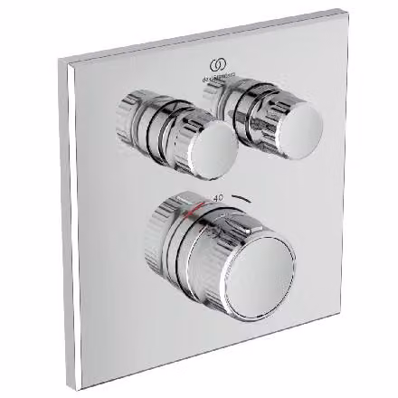 Ideal Standard CeraTherm Navigo - Miscelatore termostatico da incasso per doccia per 2 apparecchi, cromo A7302AA