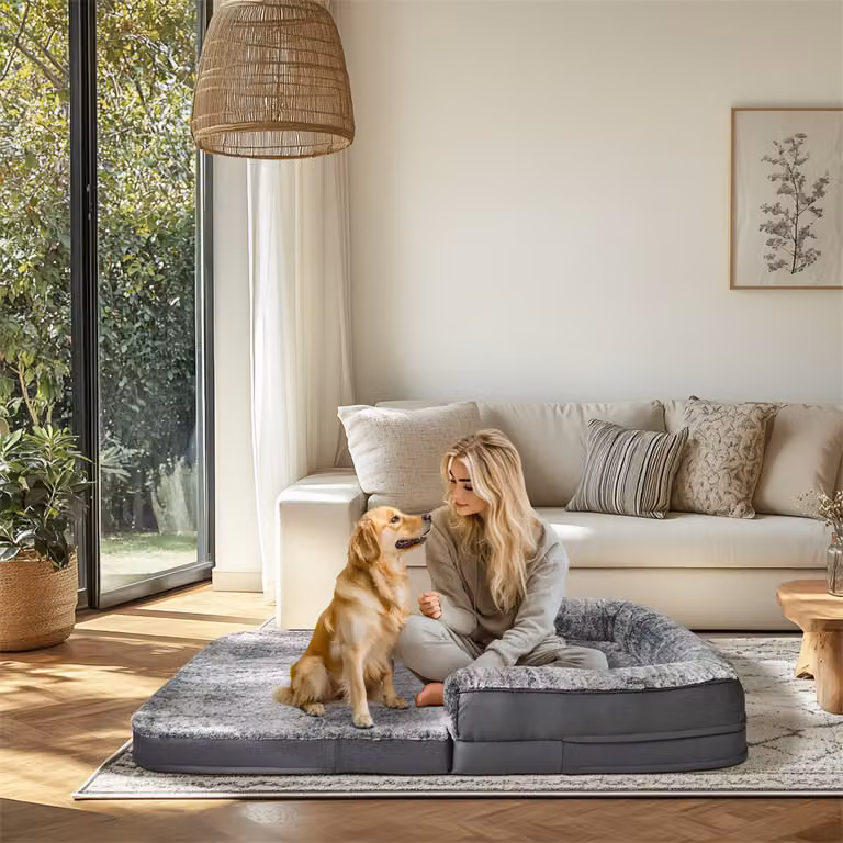WISFOR Letto per cani extra large, cuscino pieghevole per cani Letto per animali domestici Divano per cani, lavabile e antiscivolo, 180 x 95 x 28 cm