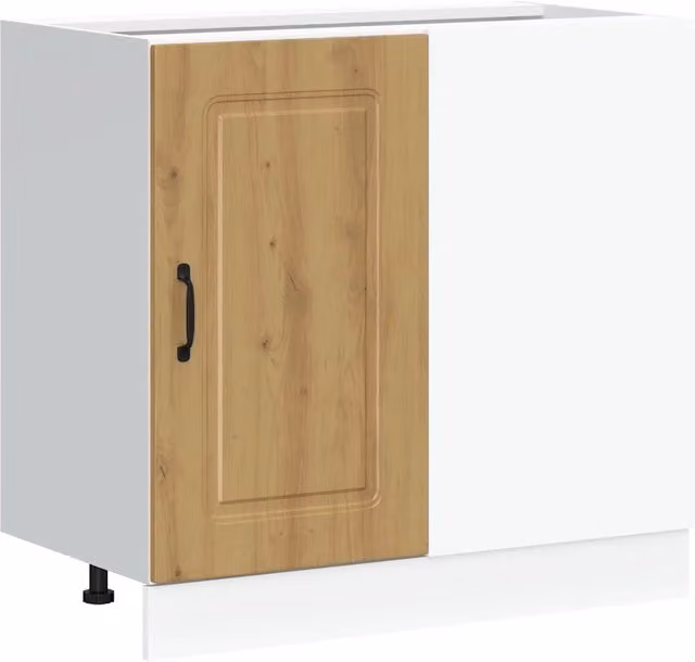 Mobile contenitore da cucina HELLOSHOP26 in legno composito rovere, bianco e marrone, L: 86 cm, P: 46 cm, H: 81,5 cm