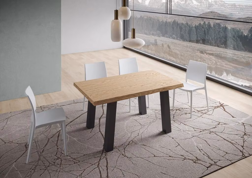 Tavolo fisso Svalen in rovere e metallo con gambe antracite L: 140 cm, P: 90 cm, H: 75 cm – 2