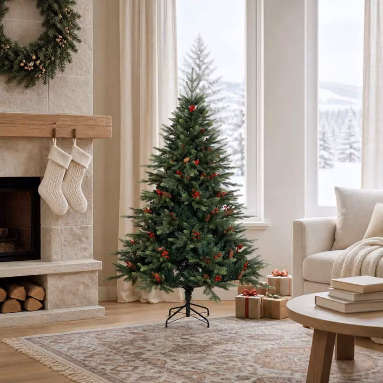 vidaXL Albero di Natale Artificiale con Rami Pieghevoli 120 cm