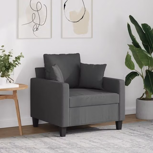 Fauteuil Gris foncé 60 cm Tissu