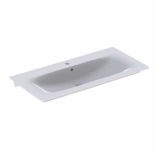 Lavabo per mobili Geberit RENOVA PLAN con foro per rubinetto, con sfioratore 1000 x 480 mm bianco 122200600