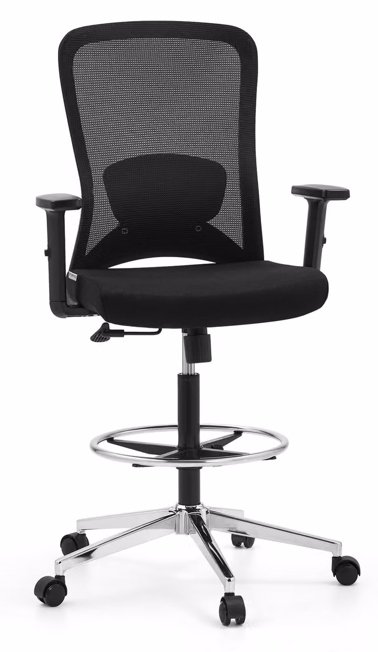 hjh OFFICE task chair Top Work 44 sedia girevole con braccioli (regolabile in altezza) tessuto / mesh