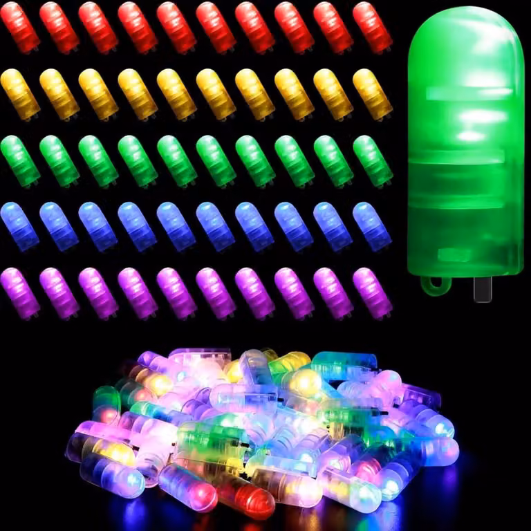 30 mini lampade a LED, di vari colori, alimentate a batteria, per uso interno