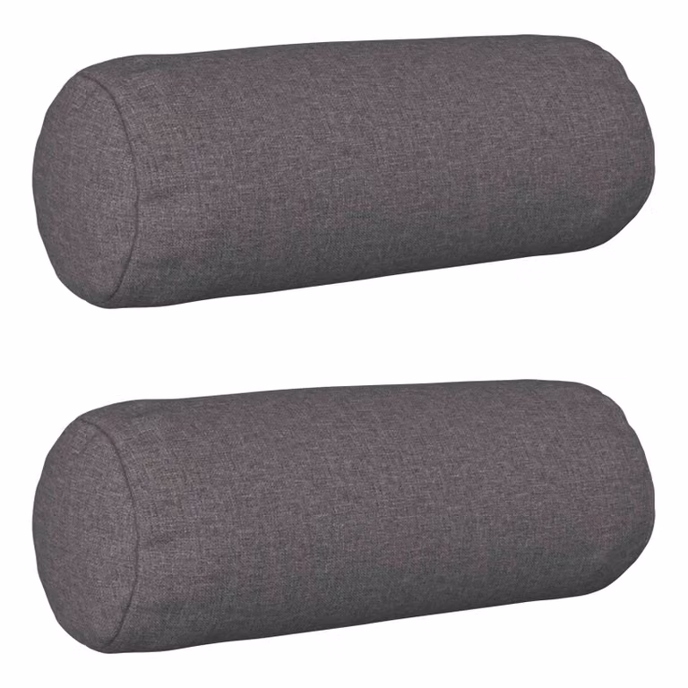 Set di 2 federe vidaXL HEERLEN grigio chiaro in tessuto poliestere, forma ovale, L: 40 cm, P: 15 cm