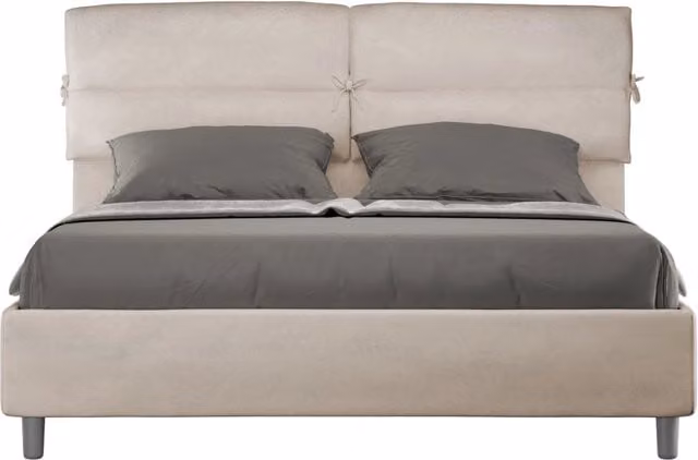 Letto Matrimoniale Nandy GIORDANOSHOP con Contenitore e Rete a Alzata, Colore Sabbia, L/P/H: 160 x 200 x 110 cm
