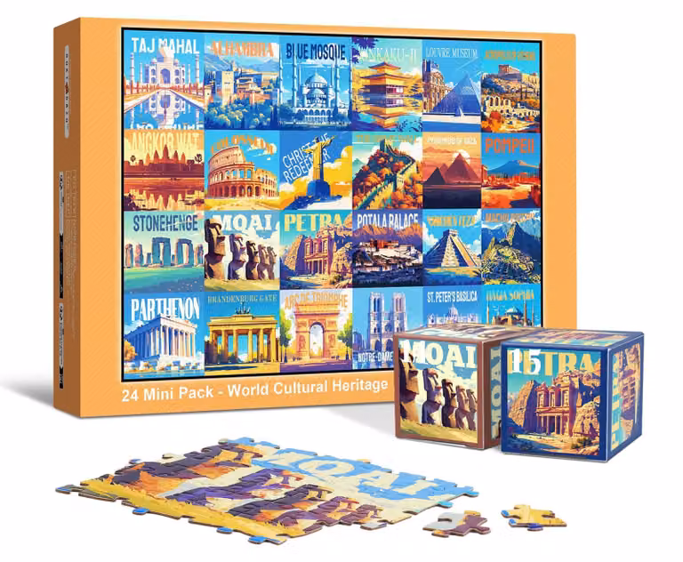 Omgoods - Calendario dell'Avvento con 24 mini puzzle, per un totale di 1000 pezzi