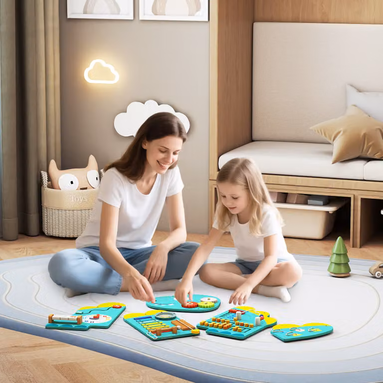 Pannelli da parete educativi in legno a tema dinosauro Costway, Verde e Multicolore