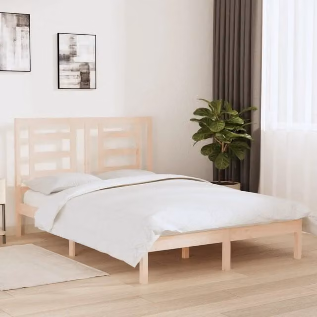 Giroletto senza Materasso-Struttura Letto 140x200 cm in Legno Massello di Pino 376455