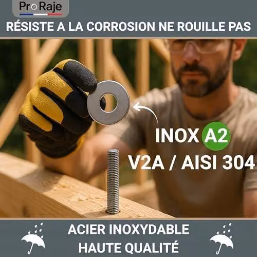 Set di 50 anelli piatti in acciaio inossidabile, dimensioni M16 x 56 mm