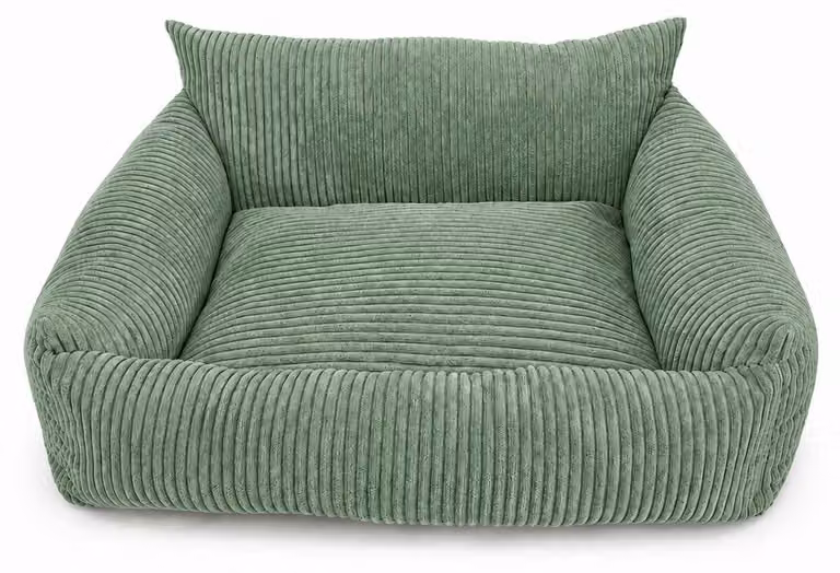 PURRE, divano per cani, cuccia per cani, tessuto corda, viscosa, colore verde oliva, taglia S, dimensioni 70x55x30 cm