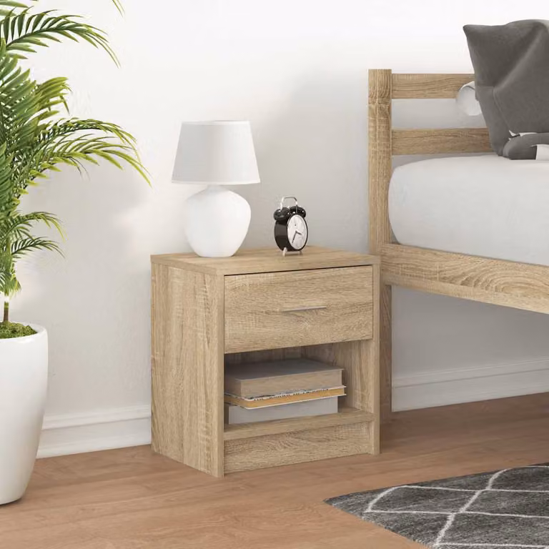 Comodino con Cassetto vidaXL in Rovere Sonoma, Moderno, L/P/H: 39 x 28 x 41 cm