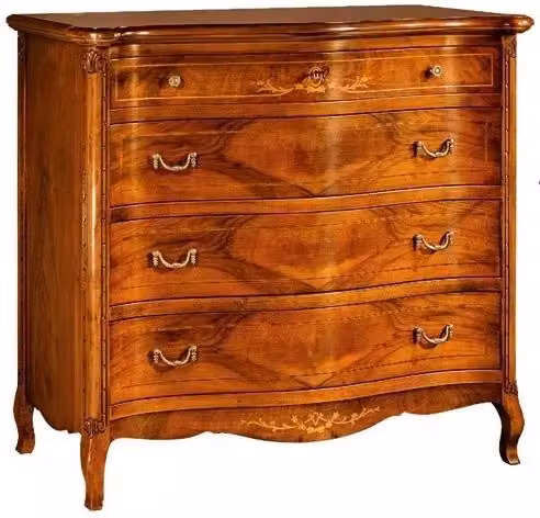Comodino Mobili 2G in legno di noce con intarsio geometrico marrone L: 125 cm, P: 50 cm, H: 113 cm – 5
