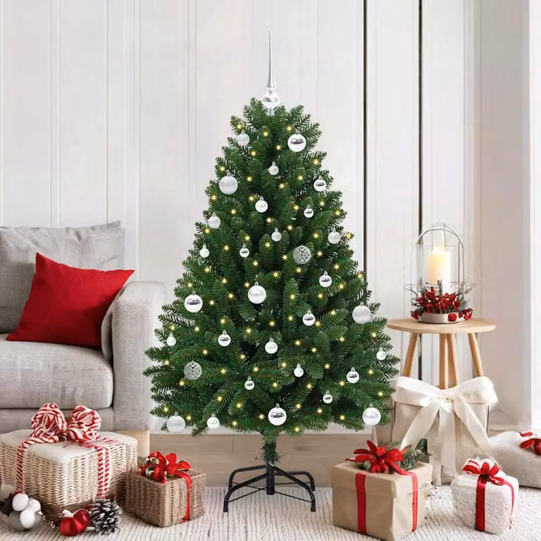Maison Exclusive - Albero di Natale artificiale, altezza 150 cm, 150 luci a LED, luce bianca calda, colore verde