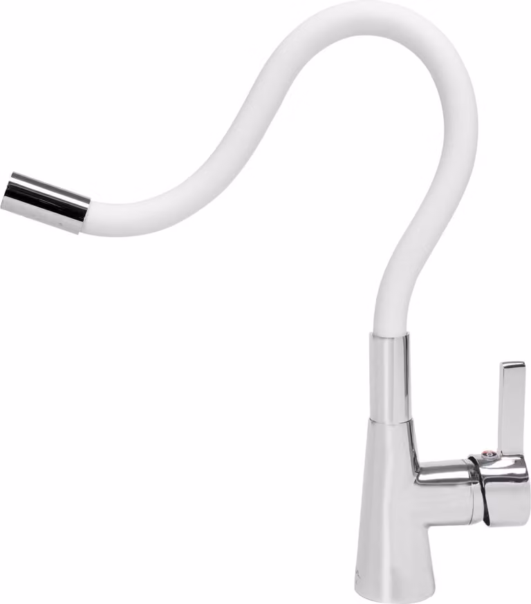 Rubinetto da cucina Flessibile, bianco, rubinetto acqua, rubinetto lavello, miscelatore