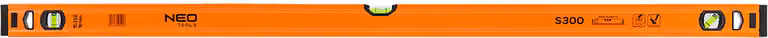 NEO TOOLS Livella in alluminio, fiala protetta, precisione m | Livella in alluminio | 120 cm