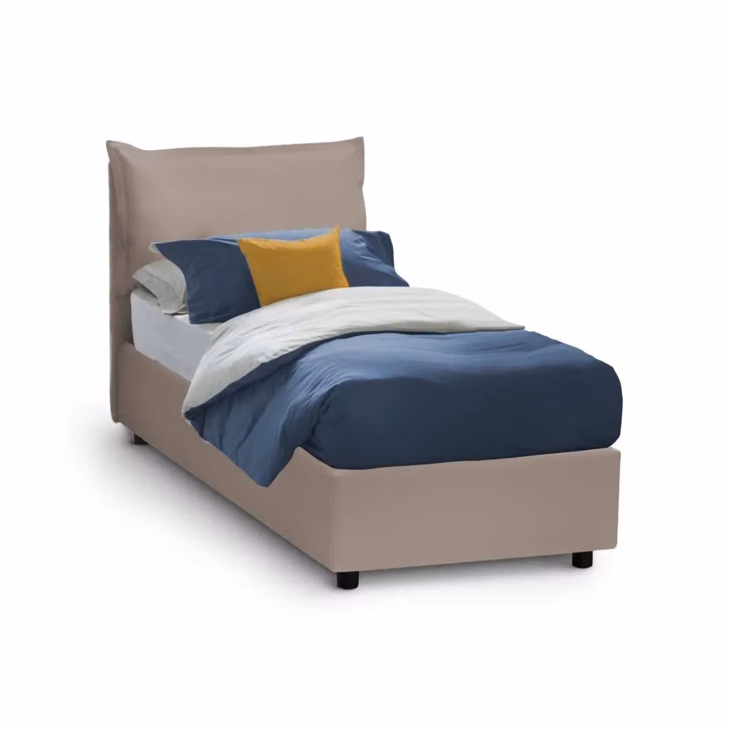 Letto Singolo Amandola Talamo Italia con Materasso Incluso, Grigio, L/P/H: 90 x 190 x 105 cm – 2