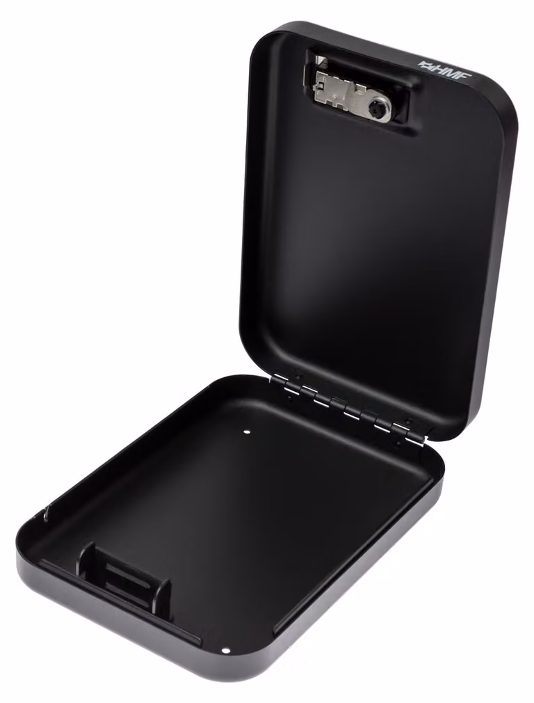 Cassetta di sicurezza con serratura a combinazione, portatile, HMF 317-02, 24 x 16,5 x 4,5 cm, nero