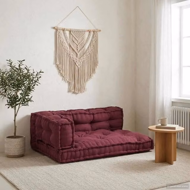 Set di 3 cuscini per divano pallet vidaXL in tessuto traspirante color rosso, L/P/H: 120 x 80 x 3 cm – 1