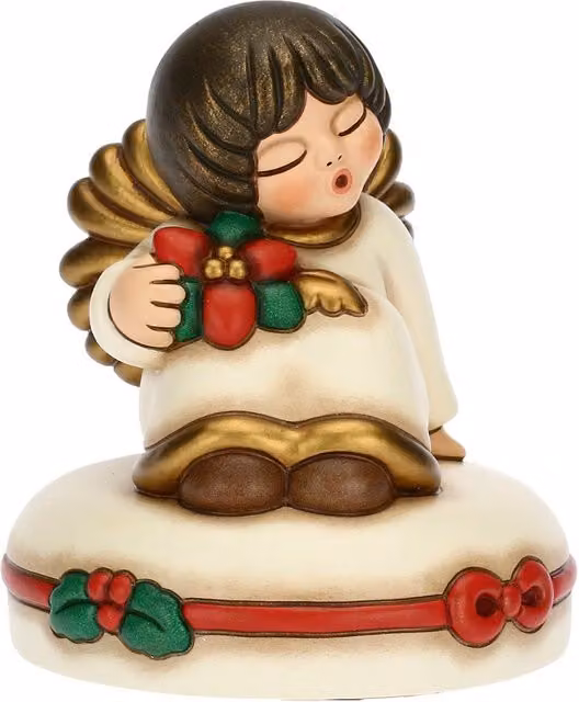 Carillon Angelo Magico Natale Thun in ceramica bianca da tavolo
