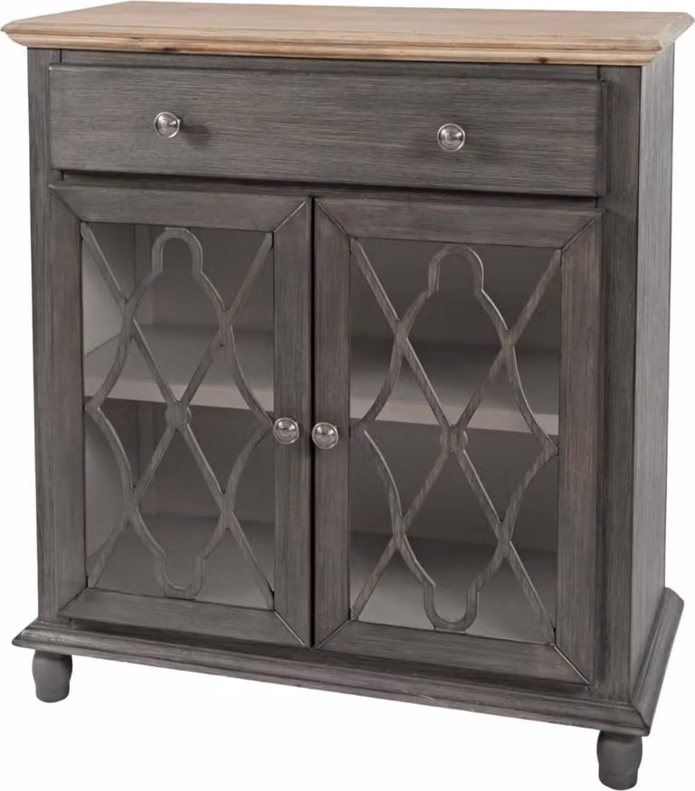 FURNLUX Credenza Avola Marrone chiaro e grigio-marrone 79cm / Colore principale: Grigio / Dimensioni: 79 x 86 x 38 cm