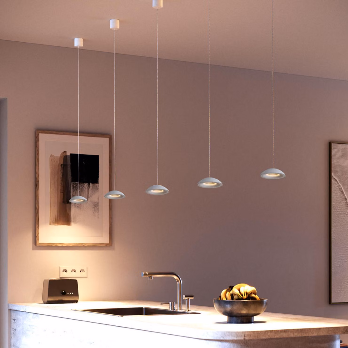 s.luce Santa Air, lampada a sospensione LED, diametro 11 cm, dimmerabile, lampada a sospensione, forma rotonda, colore nero