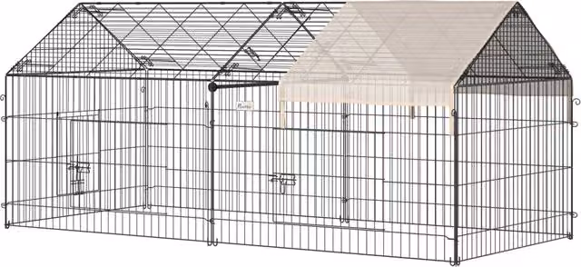 Recinto per animali piccoli Xylo, Nero e Beige, L 220 x P 103 x H 103 cm