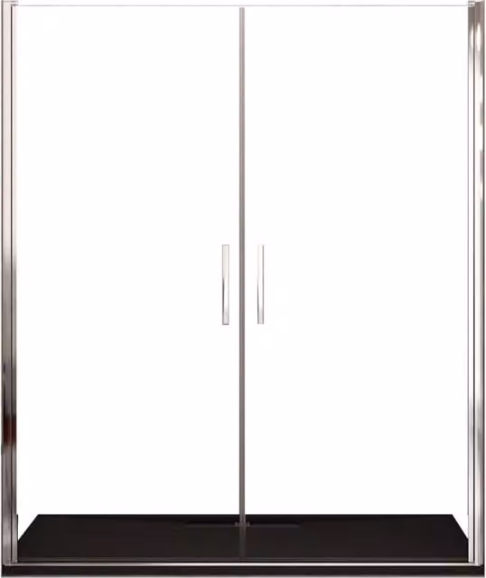 Porta Parete Doccia 140 cm 2 Ante Battenti in Cristallo Trasparente 6mm H195 Bonussi Alexia