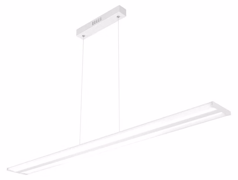 Sospensione Moderna Double Track Metallo Bianco E Diffusore Acrilico Led 40W