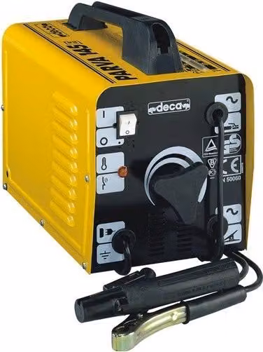 Saldatrice ad elettrodo MMA Deca Parva 145 in corrente alternata, colore giallo