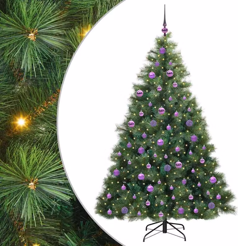Albero di Natale artificiale con 300 LED Verde 180 cm PE e PVC