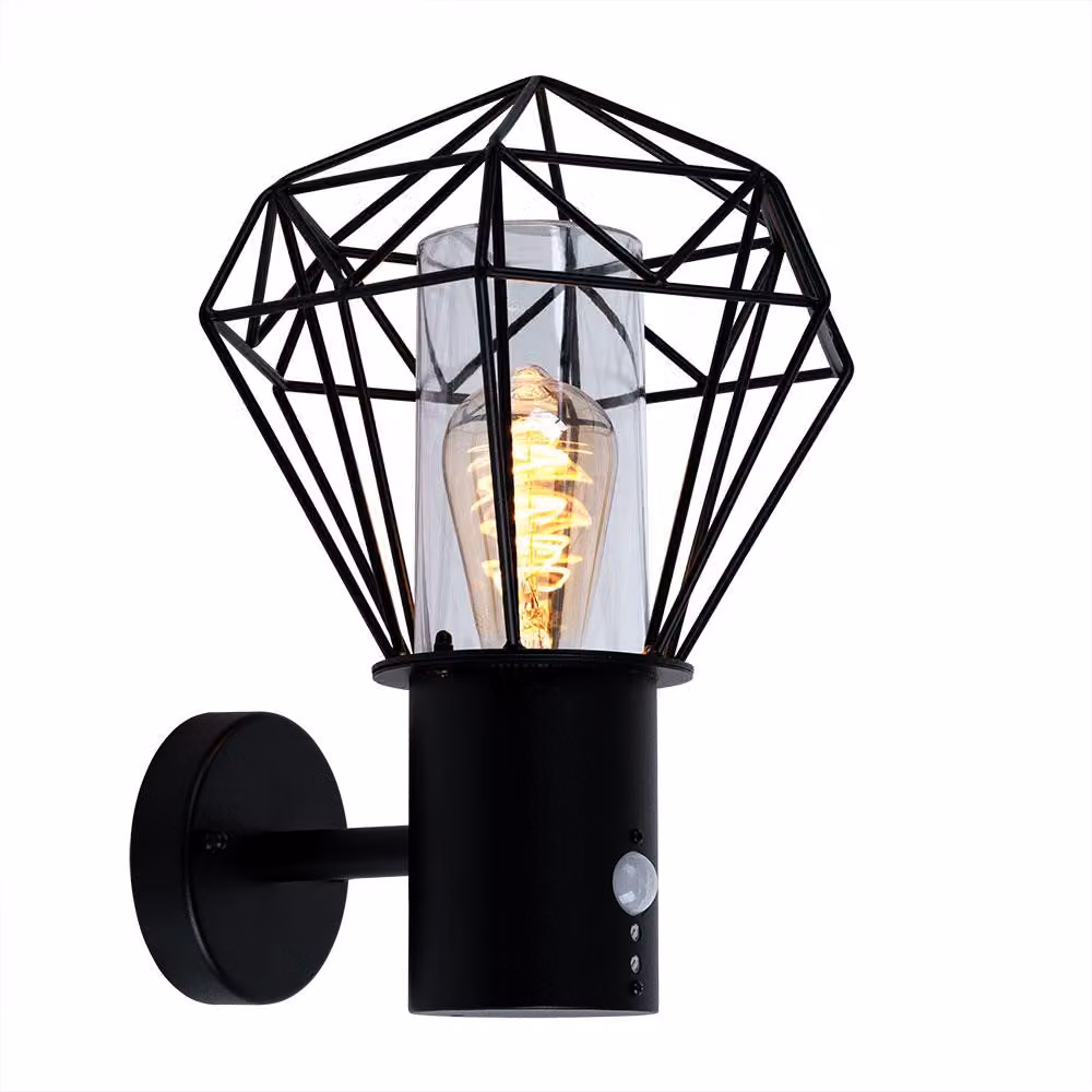 Lampada da parete esterna a LED RGB, con sensore di movimento, griglia, altezza 34 cm