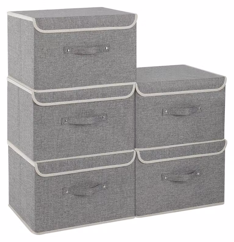 Solidchoice - 5 scatole pieghevoli con coperchio per l'organizzazione