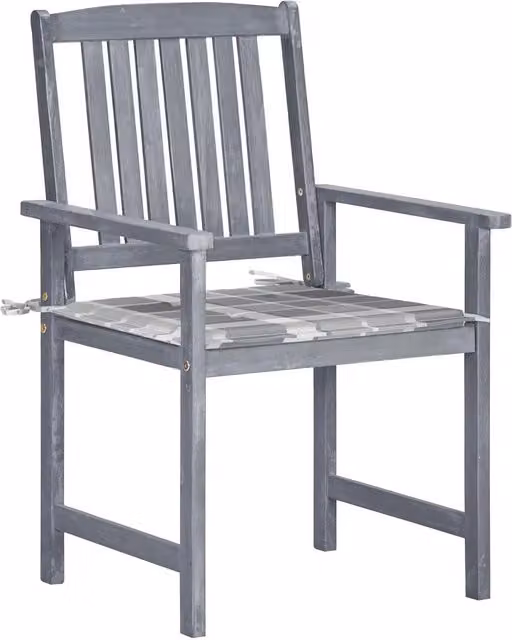 Sedie da Giardino con Cuscini 6 pz in Massello di Acacia Grigie 3078221