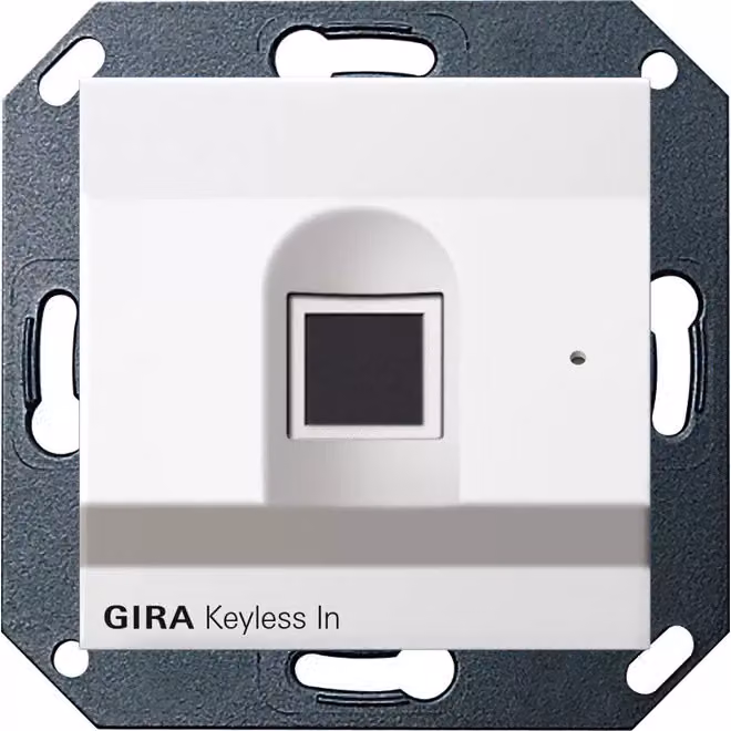 Gira 261727 Unità di lettura delle impronte digitali Gira Keyless In, Sistema 55, bianco puro m