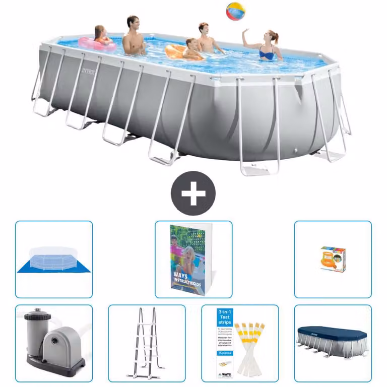 Piscina fuori terra ovale "Prism Frame" - 610x305x122 cm - 6 pezzi - Modello S568