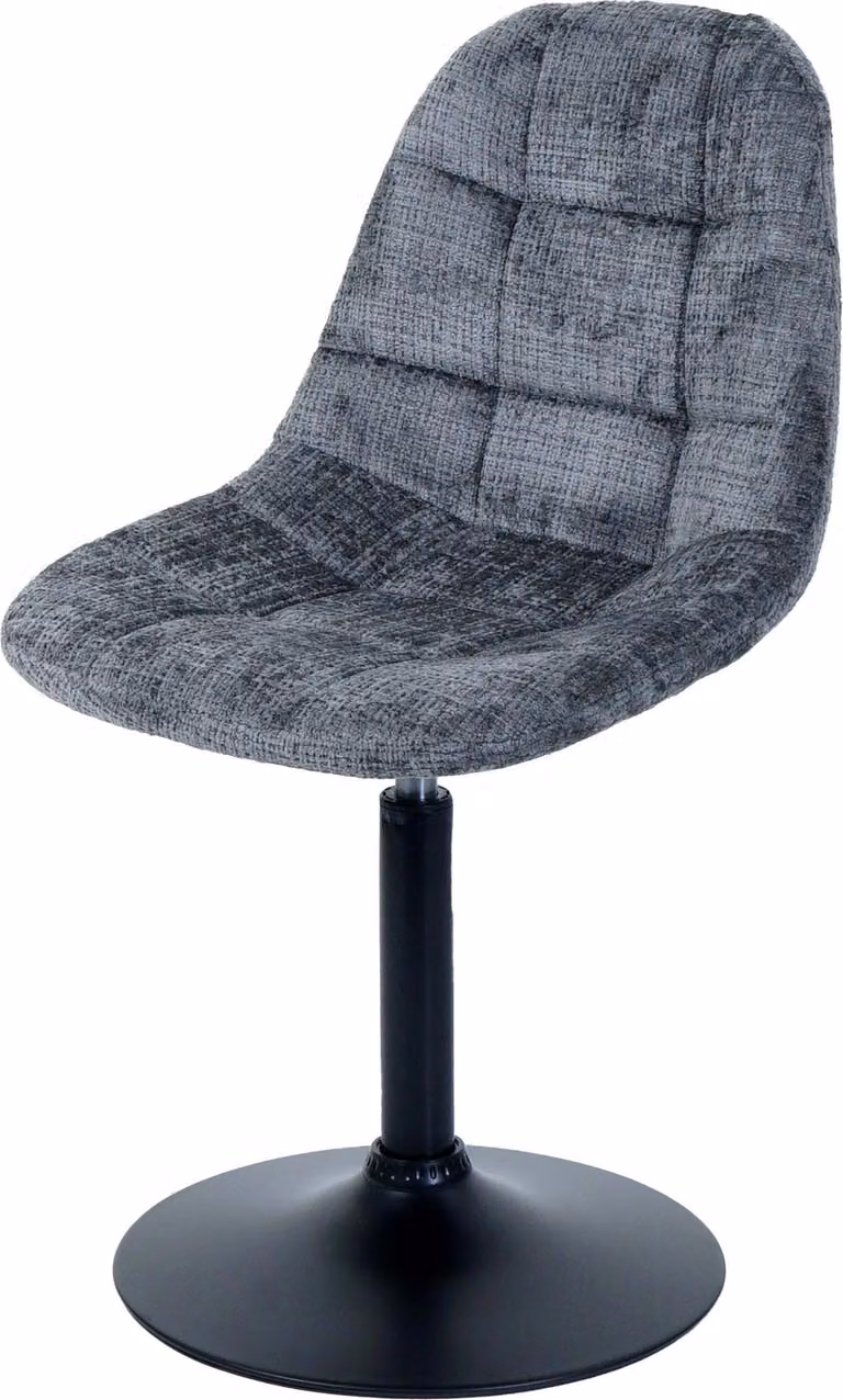 Sedia da sala da pranzo | A x L x P 83 x 47 x 43 cm | Altezza seduta 47 cm | Acciaio Tessuto/tessuto ciniglia | Grigio scuro | Sedia da cucina Sedia Sedia girevole