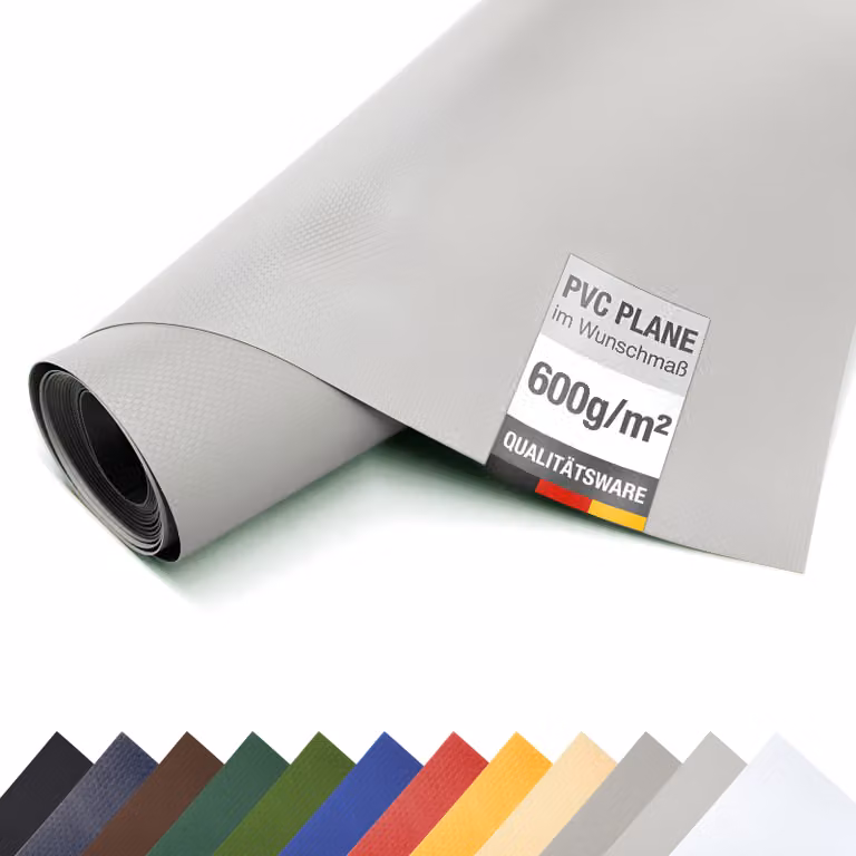 Telone in PVC per camion 600 g/m² al metro telone opaco (grigio chiaro, 3m x 3m)