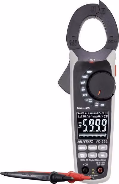 VOLTCRAFT VC-532 Pinza amperometrica calibrata (ISO) digitale CAT III 600 V Display (conteggi): 6000 (VC-10706625)