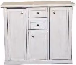 Credenza madia buffet mod modena in legno Shabby chic bianco anticato 3 ante 2 cassetti