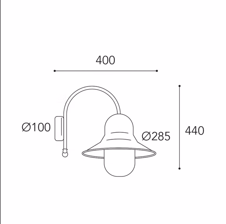Moretti Luce Applique da esterno Campanula 2091 ottone anticato profondità 40 cm IP44 Campula 2091, dimmerabile, Bronzo / Ottone antico, Ottone, Antico