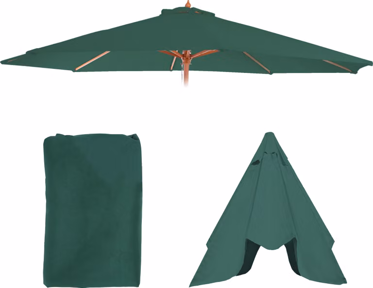 Copertura di ricambio per ombrellone Lissabon, copertura per ombrellone, Ø 3,5 m, poliestere, 8 stecche ~ verde