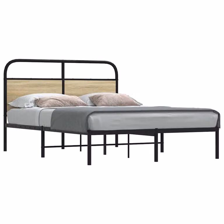 vidaXL Giroletto senza Materasso in Rovere Sonoma e Truciolato, L/P/H: 190 x 142 x 100 cm