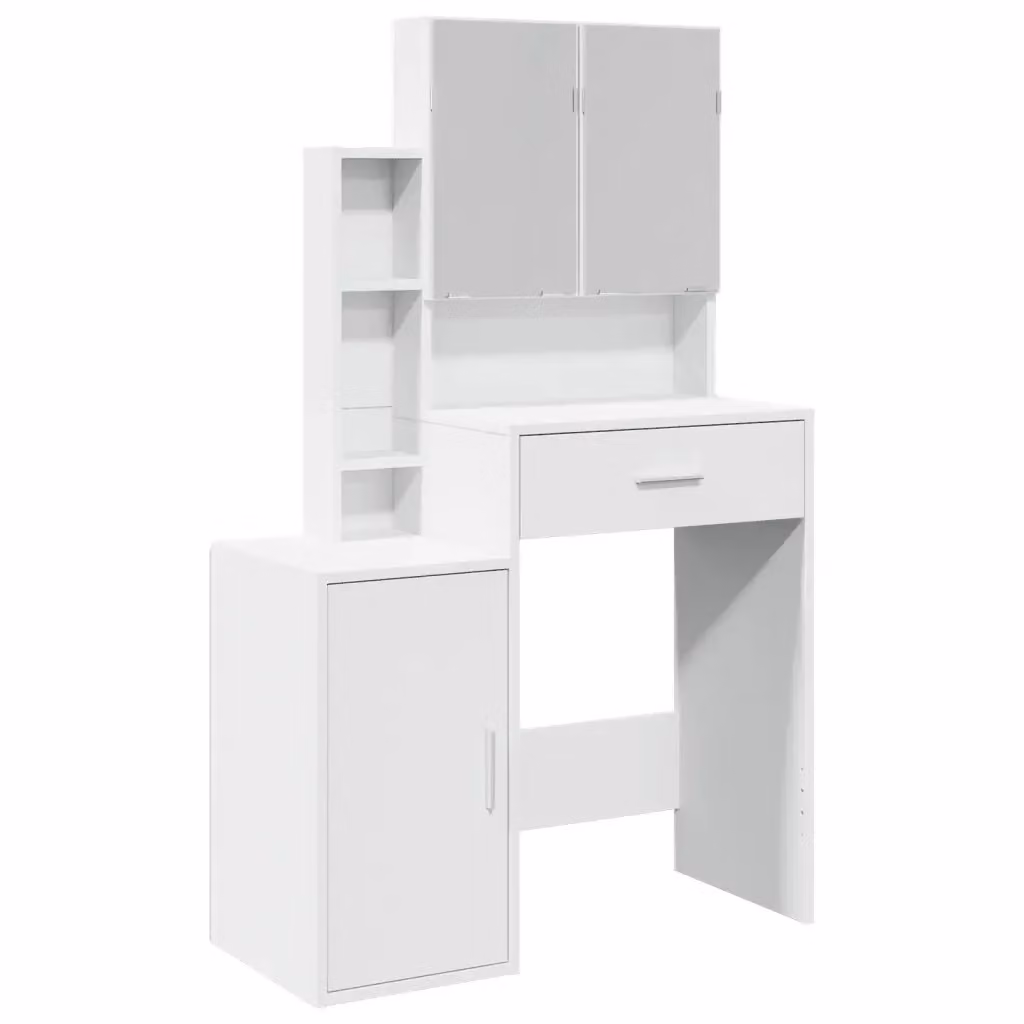 Toeletta con armadietto moderna vidaXL in legno bianco L/P/H: 80 x 35 x 132 cm – 2