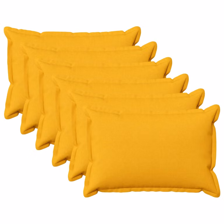 Set di 6 federe vidaXL HOUTEN Giallo Chiaro, L/P: 30 x 50 cm