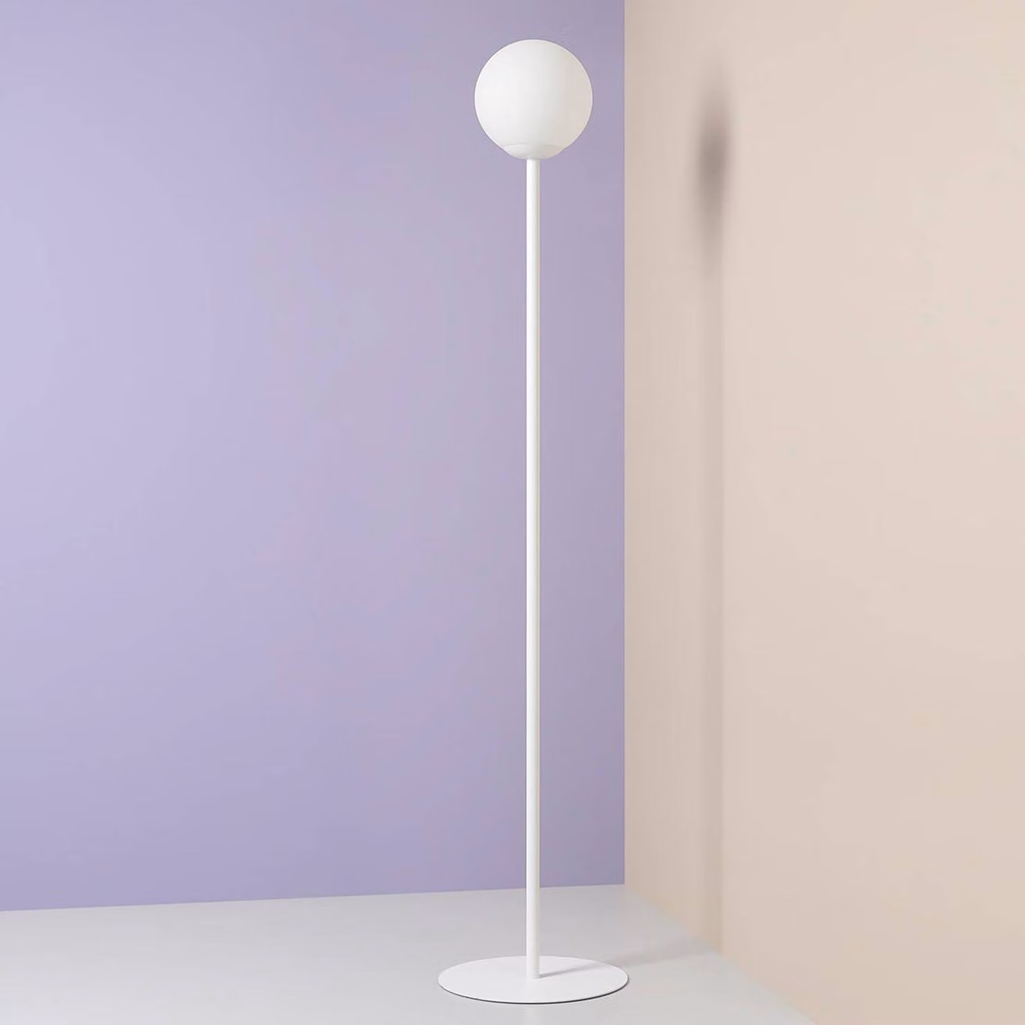 Lampada da terra Joel ALDEX, Bianco / Opale, Soggiorno / Sala da pranzo, Metallo, Lampada da terra